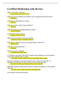 Certified Medication Aide Review Questions and Answers &lpar;100&percnt; Guaranteed Pass&rpar;