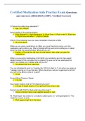 Certified Medication Aide Practice Exam Questions and Answers &lpar;GRADED A&rpar; &lpar;100&percnt; Verified Answers&rpar;