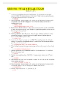 QRB 501 &sol; Week 6 FINAL EXAM &lpar;2023&sol;2024&comma; Updated&rpar; Verified Answers