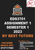 EDS3701 Assignment 1 Semester 1 - 2023 (SOLUTIONS)
