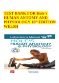 TEST BANK FOR Hole&rsquo;s HUMAN ANATOMY AND PHYSIOLOGY 16th EDITION WELSH