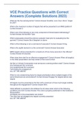 VCE Practice Questions with Correct Answers &lpar;Complete Solutions 2023&rpar;