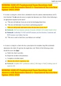 NURSING 5308 ATI Fundamental Exam Questions And Answers with Rationales Rated A&plus; Guaranteed Success New Update 2022&sol;2023