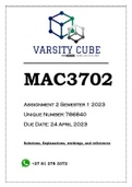 MAC3702 Assignment 2 Semester 1 2023 (786840