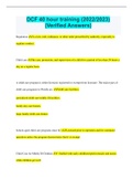 DCF 40 hour training &lpar;2022&sol;2023&rpar; &lpar;Verified Answers&rpar;