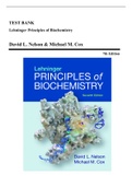 Test Bank - Lehninger Principles of Biochemistry&comma; 7th Edition &lpar;Nelson&comma; 2018&rpar; Chapter 1-28 &vert; All Chapters