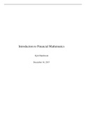 Introduction to Financial Mathematics - Lecture Note