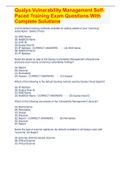 Qualys Vulnerability Management Self-Paced Training Exam Questions With Complete Solutions 
