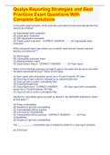 Qualys Reporting Strategies and Best Practices Exam Questions With Complete Solutions 