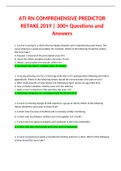 ATI RN COMPREHENSIVE PREDICTOR RETAKE 2019 | 300+ Questions and Answers