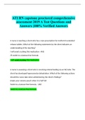 ATI RN capstone proctored comprehensive assessment 2019 A Test Questions and Answers |100% Verified Answers