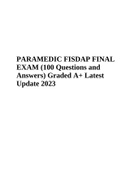 PARAMEDIC FISDAP FINAL EXAM (100 Questions and Answers) Graded A+ Latest Update 2023