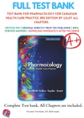 Test Bank For Pharmacology for Canadian Health Care Practice 3rd Edition By Lilley ALL Chapters &period;
