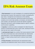 EPA Risk Assessor Exam 2023 Questions and Answers &lpar;Verified Answers&rpar;