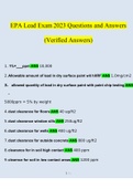 EPA Lead Exam 2023 Questions and Answers &lpar;Verified Answers&rpar;