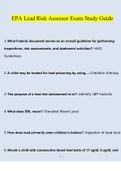 EPA Lead Risk Assessor Exam Study Guide 2023 Questions and Answers &lpar;Verified Answers&rpar;