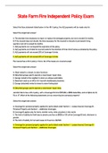 State Farm Fire Independent Policy Exam 2022-2023
