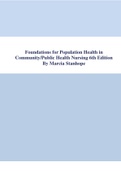 Test Bank For Foundations for Population Health in Community/Public Health Nursing 6th Edition by Marcia Stanhope