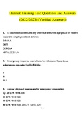 HazMat Training Test Questions and Answers