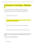 Introduction to Sociology - Milestone 4 Questions and Answers 2023 Update