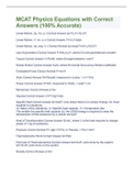 MCAT Physics Equations with Correct Answers &lpar;100&percnt; Accurate&rpar; 