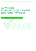 WALDEN UNIVERSITY NURS-6521N-14, Advanced Pharmacology Winter Qtr Exam - Week 11 Exam Elaborations Q