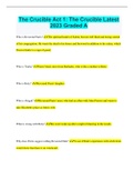 The Crucible Act 1&colon; The Crucible Latest 2023 Graded A