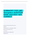 SUMMARRY FOR LMR - Georgette's QUESTION BANK 2023/2024 100%  CORRECT