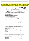 ATI COMPREHENSIVE PREDICTOR EXAM WITH  UPDATED QUESTIONS AND ANSWERS 2022&sol;2023