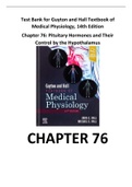 Test Bank for Guyton and Hall Textbook of Medical Physiology, 14th Edition Chapter 76: Pituitary Hormones and Their Control by the Hypothalamus 