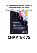 Test Bank for Guyton and Hall Textbook of Medical Physiology, 14th Edition Chapter 75: Introduction to Endocrinology 