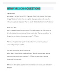 HTMP YR 2 CH 4 QUESTIONS &vert; Questions with 100&percnt; Correct Answers &vert; Verified &vert; Latest Update