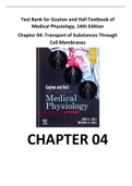 Test Bank for Guyton and Hall Textbook of Medical Physiology&comma; 14th Edition Chapter 04 - Transport of Substances Through Cell Membranes