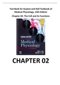 Test Bank for Guyton and Hall Textbook of Medical Physiology&comma; 14th Edition Chapter 02 - The Cell and Its Functions