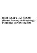 BIOD 152 AP 2 LAB 7 EXAM (Human Anatomy and Physiology) PORTAGE LEARNING 2023