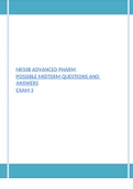 NR508 ADVANCED PHARM  POSSIBLE MIDTERM QUESTIONS AND ANSWERS EXAM 3 Verified and Rated A+