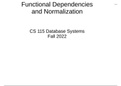 CS 115 Database SystemsFall 2022