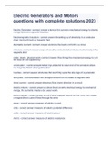 Electric Generators and Motors questions with complete solutions 2023