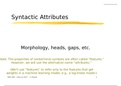 CS 601 Syntactic Attributes Answered