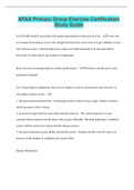 AFAA Primary Group Exercise Certification Study Guide &vert; 160 Questions with 100&percnt; Correct Answers &vert; Verified &vert; Latest Update &vert; 41 Pages