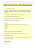 &bull; BIOD 171 PRE EXAM FINAL FORMAT Portage Learning