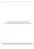 CNA FINAL EXAM&sol; 100 answered questions for CNA exam 2023&sol;Certified Nursing Assistant &sol; &lpar;CNA&rpar; Exam