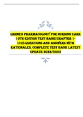 Lehne's Pharmacology for Nursing Care 10th Edition TEST BANK(Chapter 1-110).Questions and Answers with Rationales. Complete Test Bank LATEST UPDATE 2022/2023