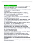 Evolve &colon; Adolescents &lpar;Answerd&rpar; Complete Verified Solution &lpar;Updated 2022&sol;2023&rpar;