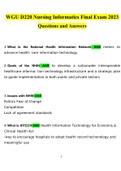 WGU D220 Nursing Informatics Final Exam 2023 Questions and Answers | 100% Verified Answers