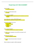 Postal Exam 421 SSA ACADEMY Questions and Answers &lpar;NEW UPDATE&rpar;