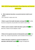 WGU D220 Nursing Informatics Exam Questions and Answers 2022/2023 | 100% Verified Answers