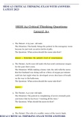 HESI A2 CRITICAL THINKING EXAM WITH ANSWERS LATEST 2023
