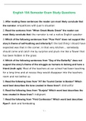 English 10 semester A Questions and answers With Complete Solution&lpar;Possible 2022 questions and answers&rpar;