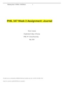 PHIL 347 Week 2 Assignment: Journal - Graded An A